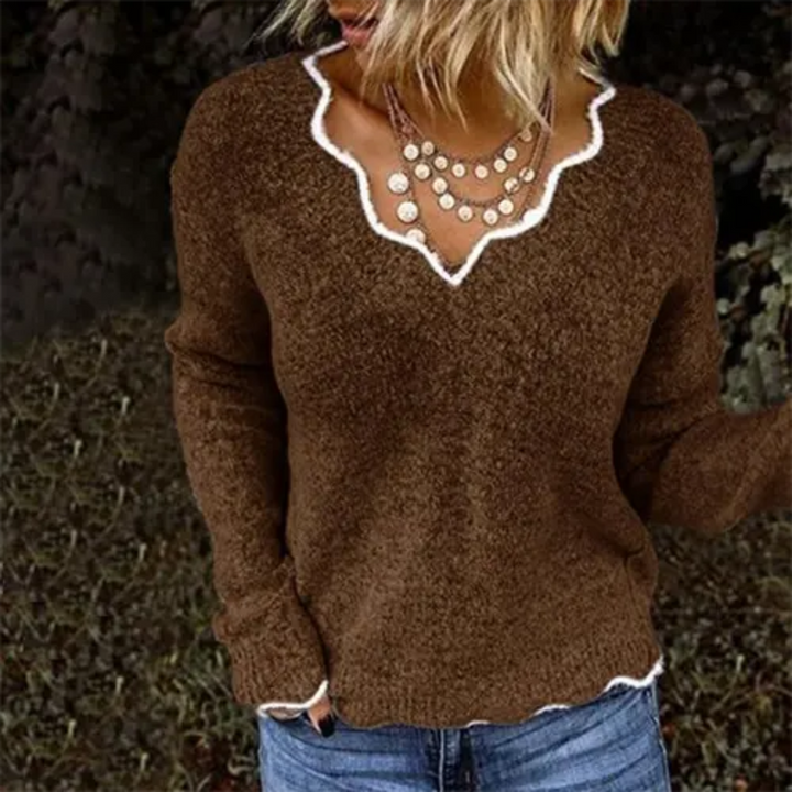 Levoire | Pull chaud pour femmes au look d'hiver Khaki