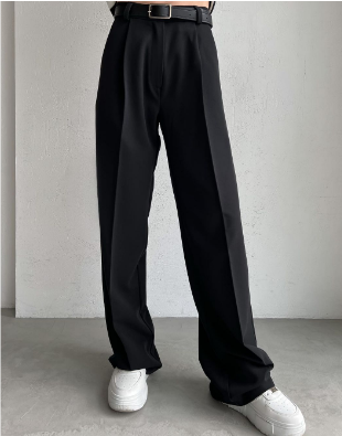 Levoire | Pantalon Confortable Pour Femmes Avec Coupe Droite Noir