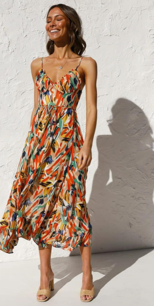 Levoire | Femme Robe colorée Rouge orangé