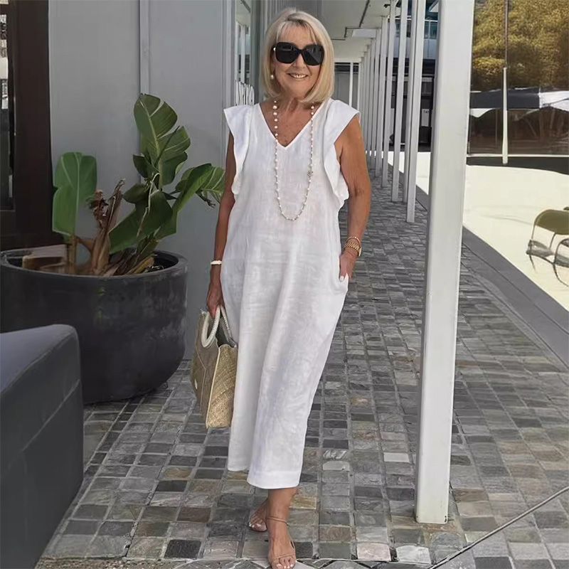 Levoire | Robe De Loisirs En Lin Blanc