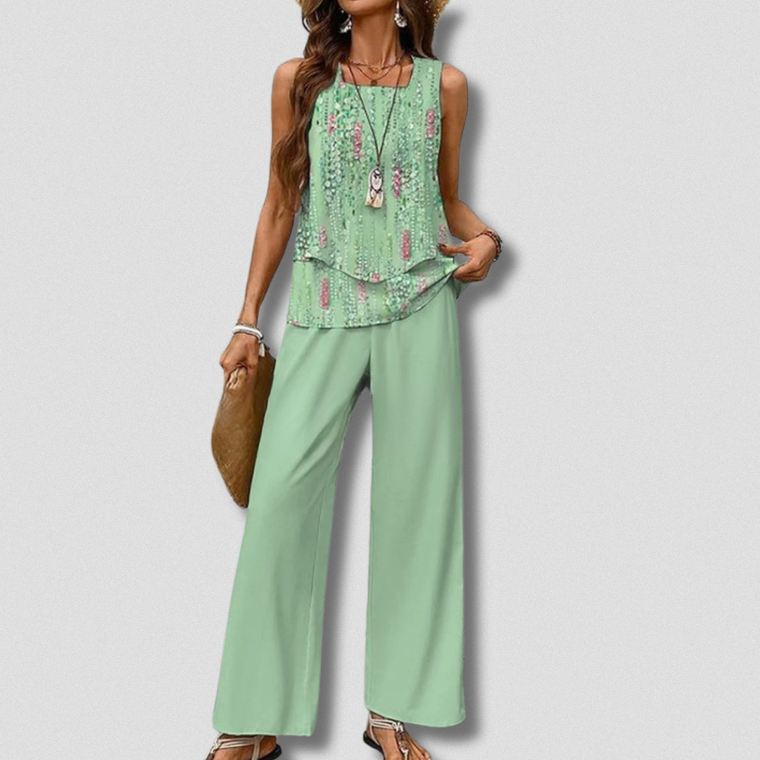 Levoire | Ensemble Boho-Chic Estival Vert Clair