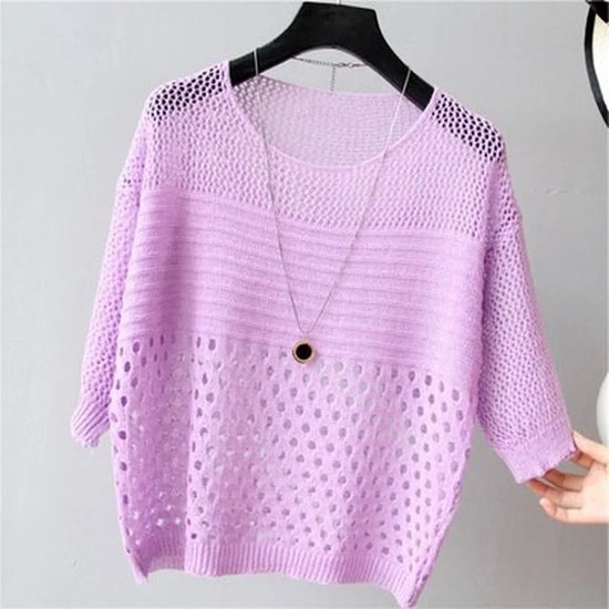 Levoire | Haut sans manches en tricot d'été pour femmes, blouse élégante pour femmes Lilas Taille unique