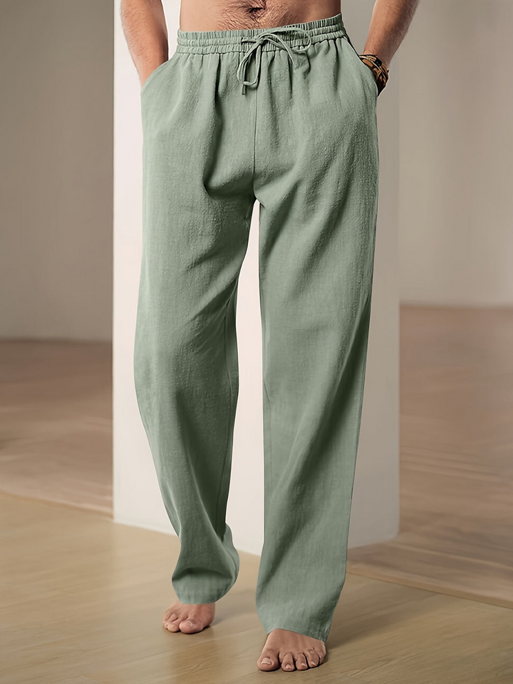 Levoire | Hommes Pantalon en Lin Décontracté Confortable En Été Pour Hommes Vert