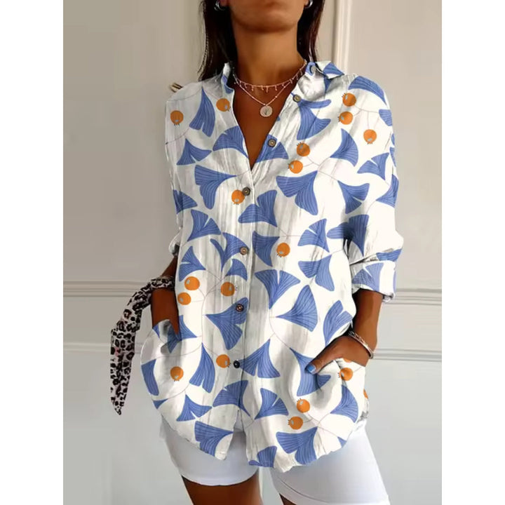Levoire | Blouse À Fleurs Avec Boutons Pour Femmes Blanc
