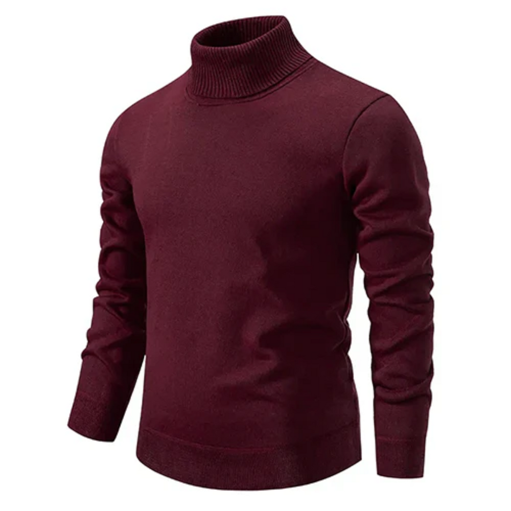Levoire | Pull Col Roulé Pour Hommes Chaud Bourgogne