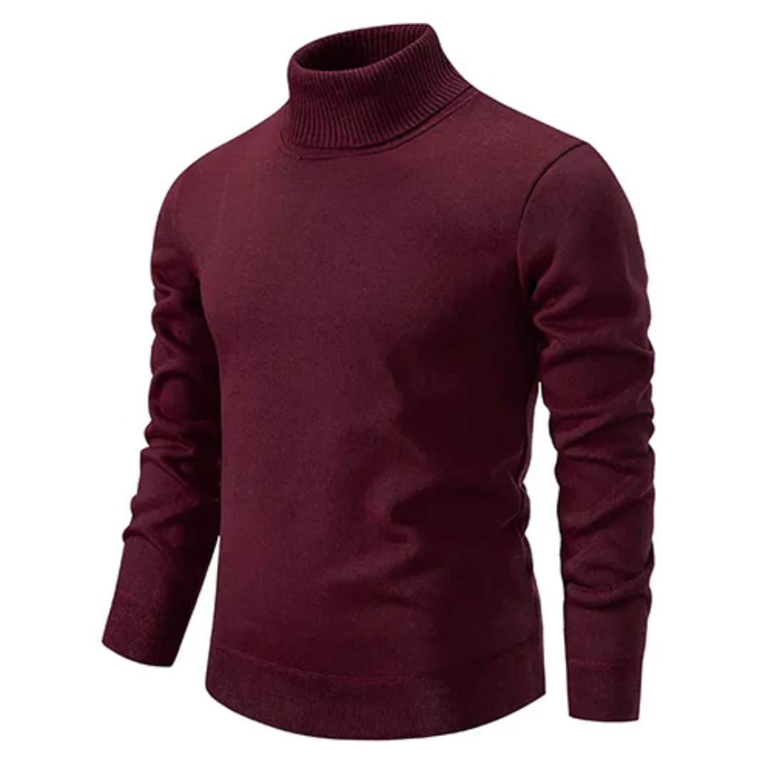 Levoire | Pull Col Roulé Pour Hommes Chaud Bourgogne
