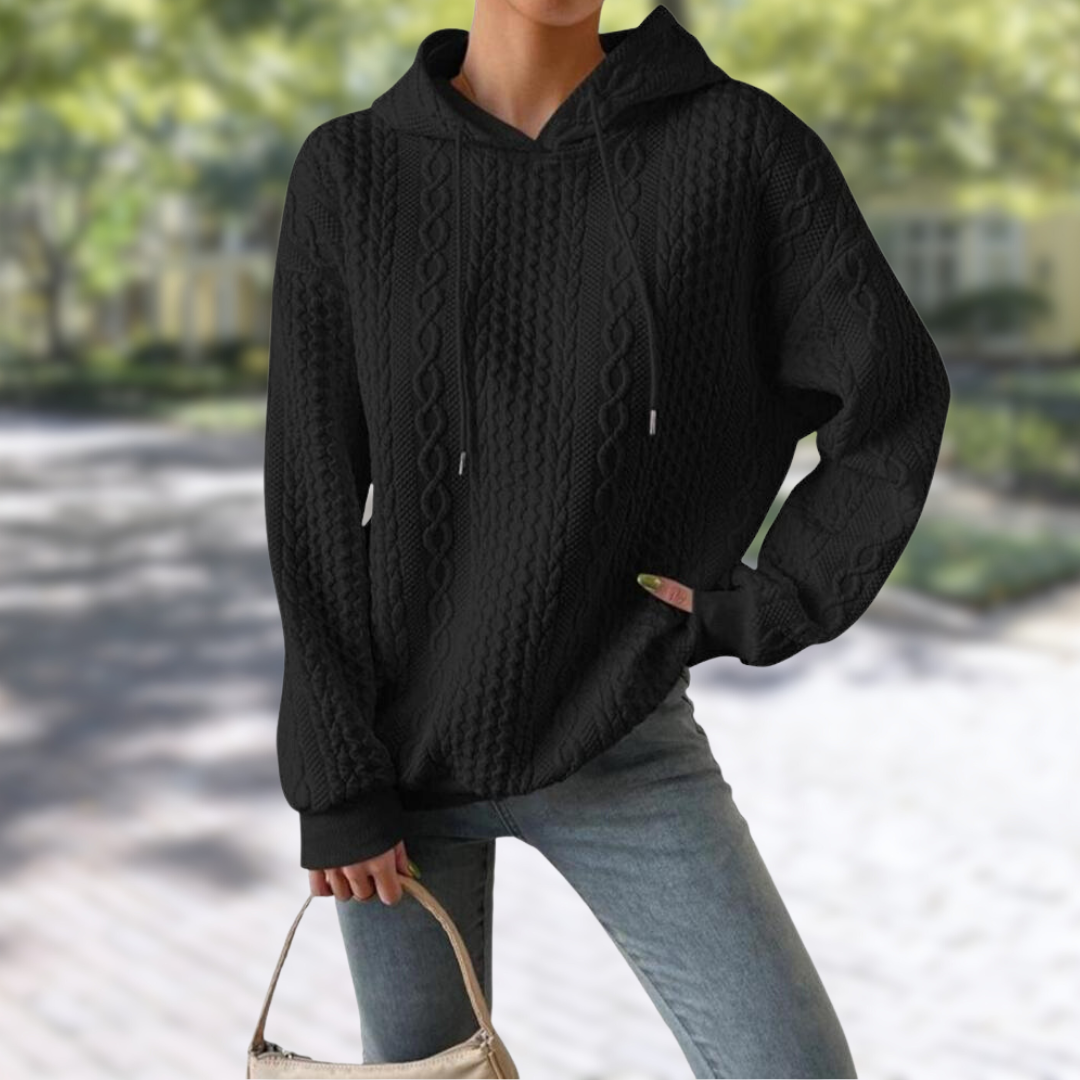 Levoire | Sweat À Capuche Tissé Confortable En Grande Taille Noir