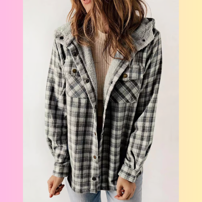 Levoire | Carreaux Manteau Capuche