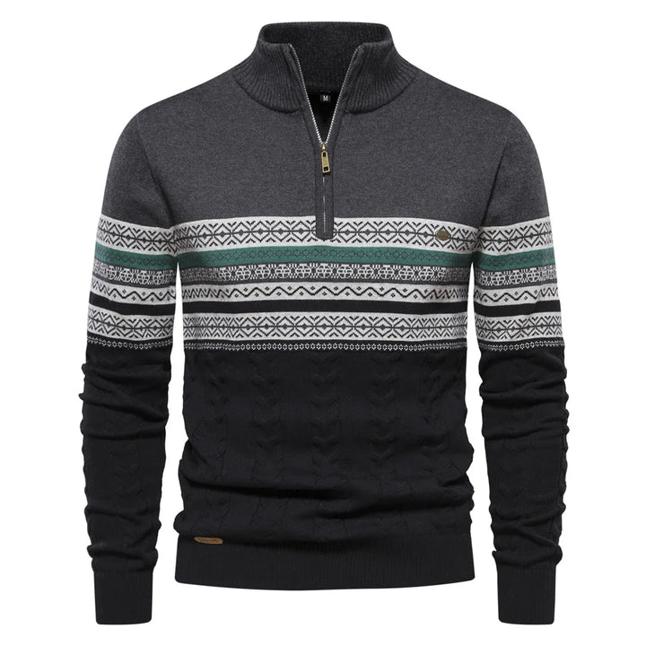 Levoire | Pull de haute qualité avec motifs rétro Gris