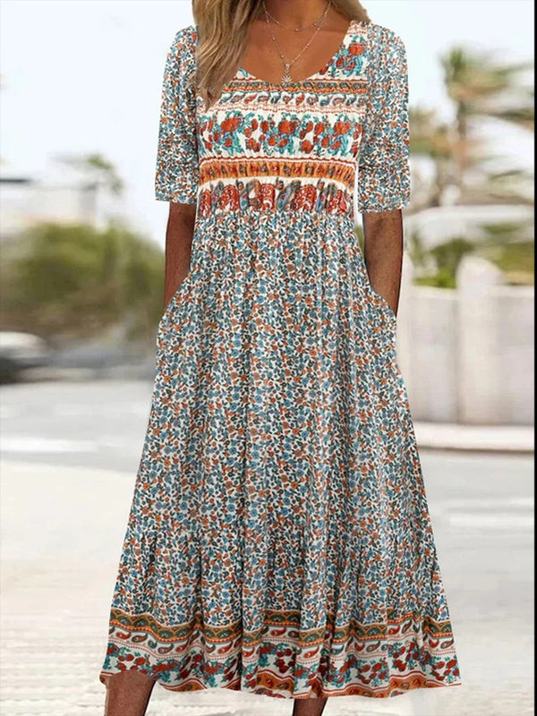 Levoire | Robe Pour Femmes Avec Motif De Couleurs Combinées Vert