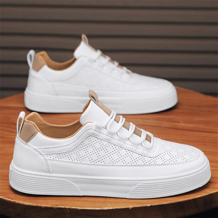 Levoire | Luxe Baskets en Cuir pour Hommes Khaki
