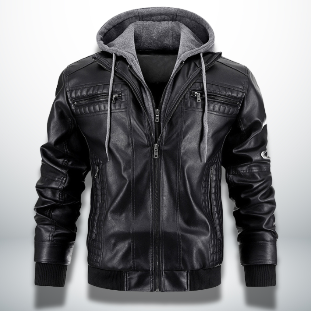 Levoire | Veste Pour Hommes En Cuir Synthétique De Haute Qualité Noir