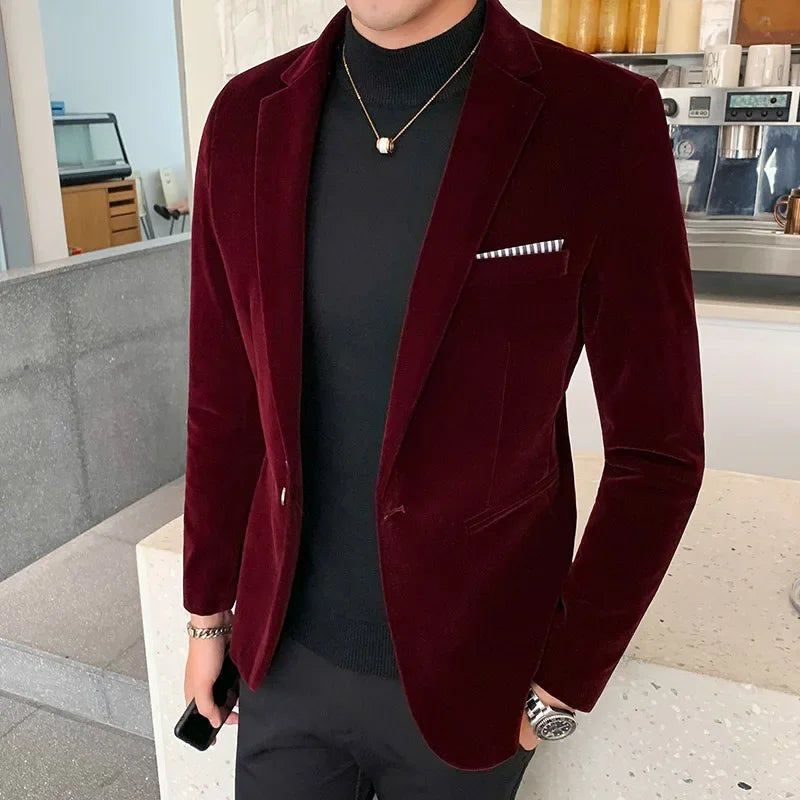 Levoire | Veste en velours luxueuse pour hommes Rot