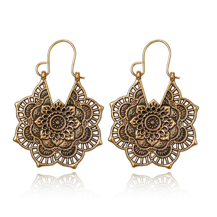 Levoire | Boucles D'Oreilles Mandala Lotus Or Or