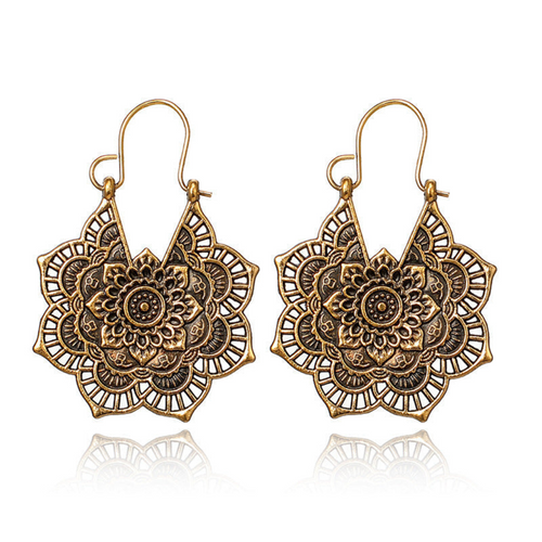 Levoire | Boucles D'Oreilles Mandala Lotus Or