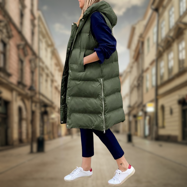 Levoire | Gilet long à la mode Vert Militaire
