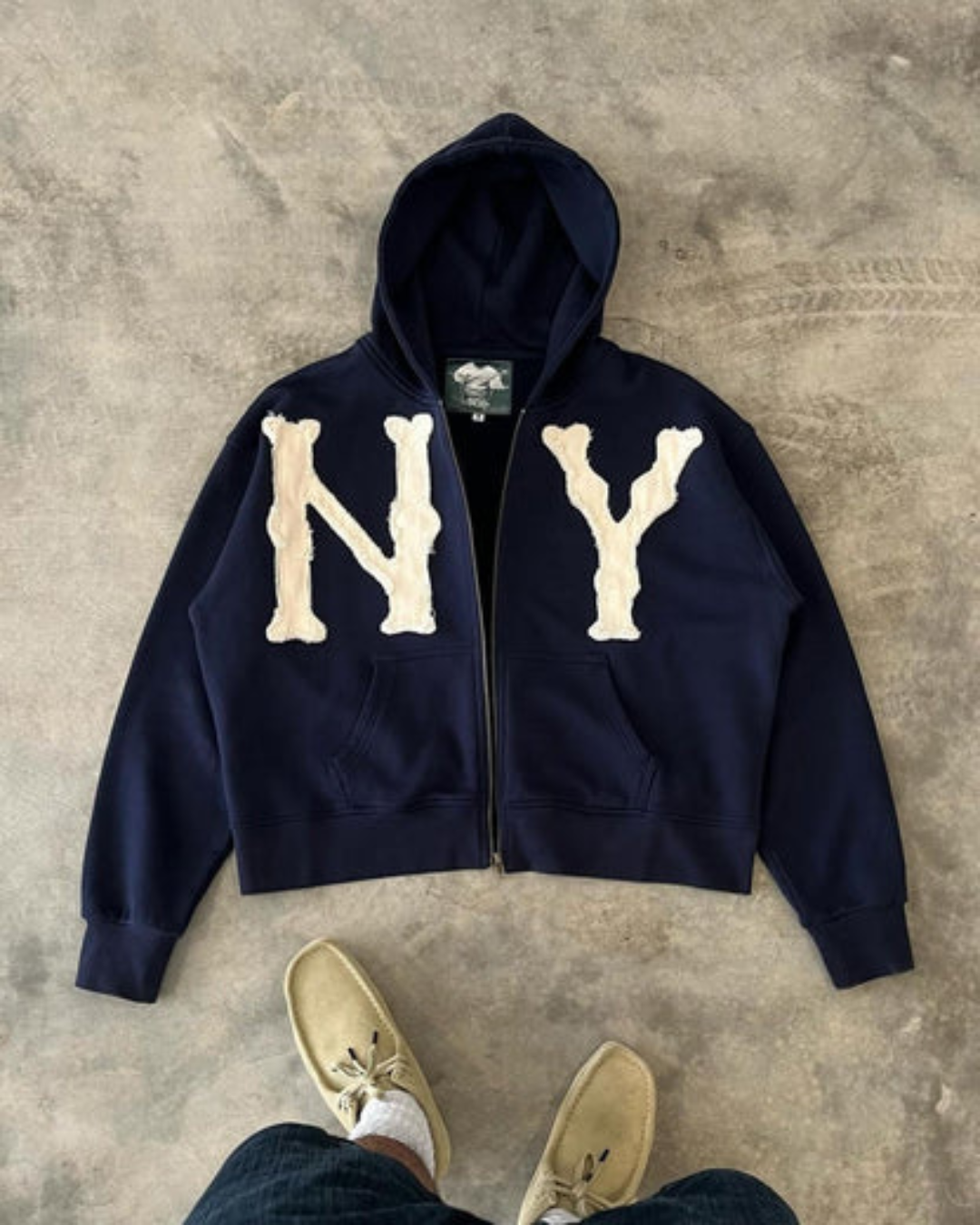 Levoire | Unisexe Veste Full Zip à capuche pour dames et hommes, gilet tricoté avec fermeture éclair Bleu