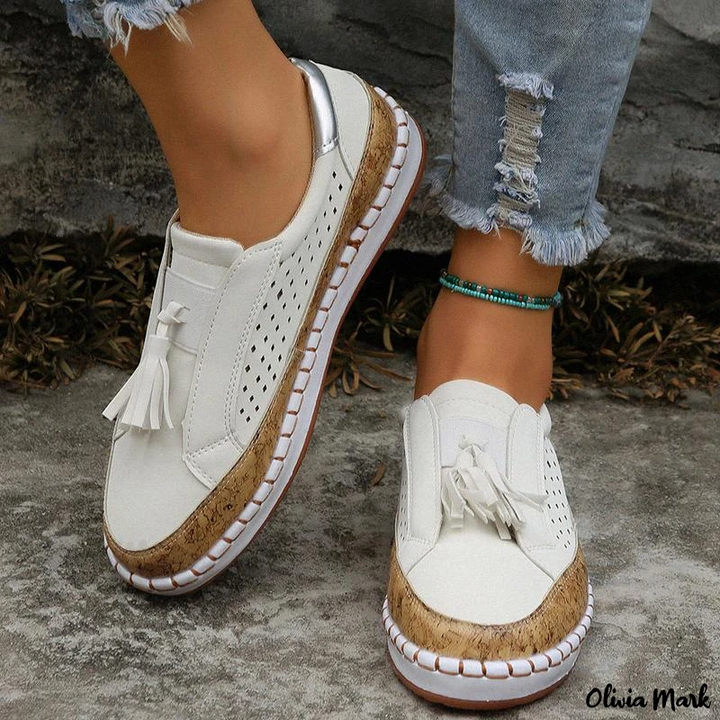 Levoire | Avec Pompons : Mocassins Élégants Décontractés Avec Petit Talon Blanc