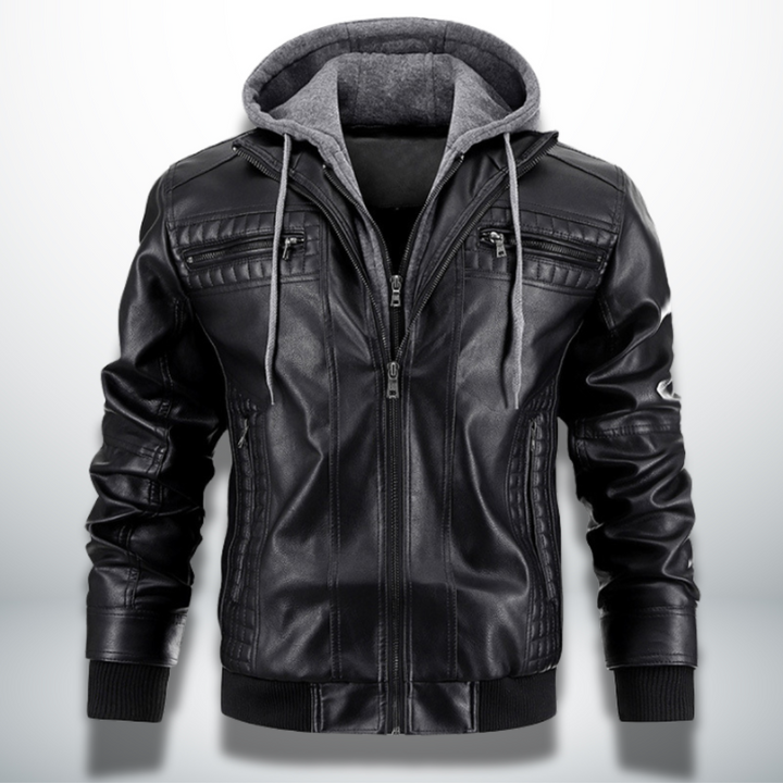 Levoire | Veste pour hommes en cuir synthétique de haute qualité Noir