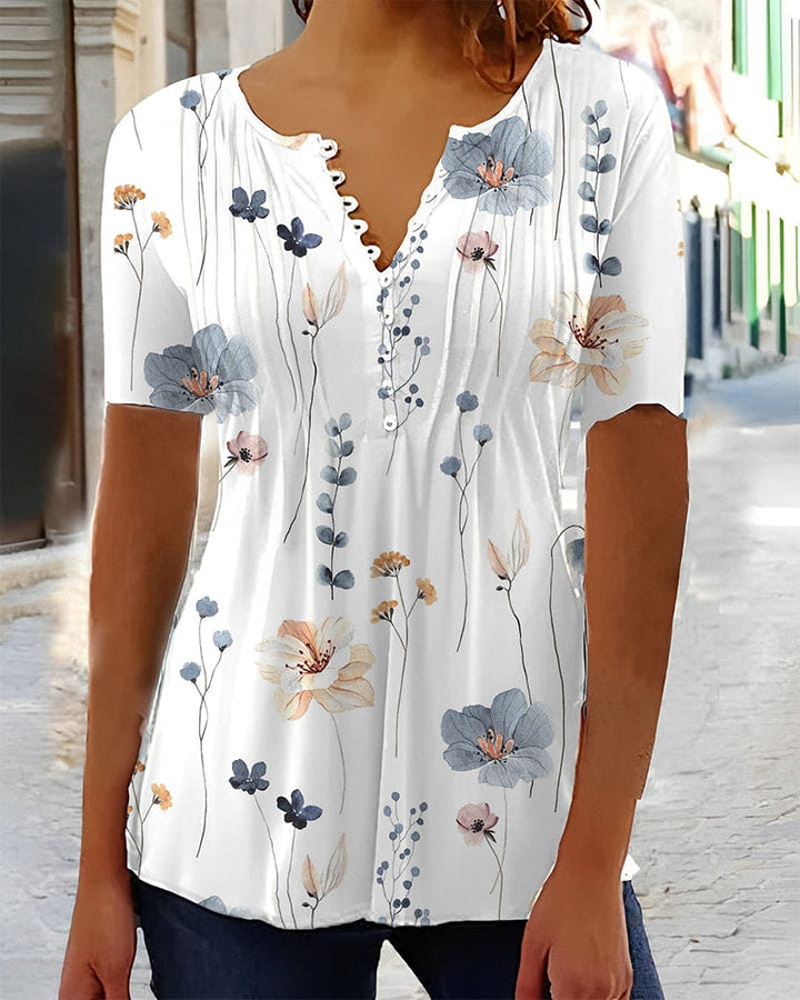Levoire | Blouse À Manches Courtes Et Décolleté En V Blanc