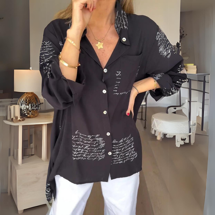 Levoire | Chemise À Boutonnière Écrite À La Main Noir (Presque épuisé)