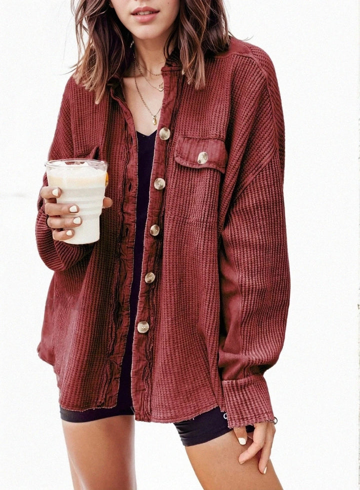 Levoire | Veste À Col Ajustable En Patchwork Chemise Irrégulière Pour Le Créateur De Tendances Moderne Rot