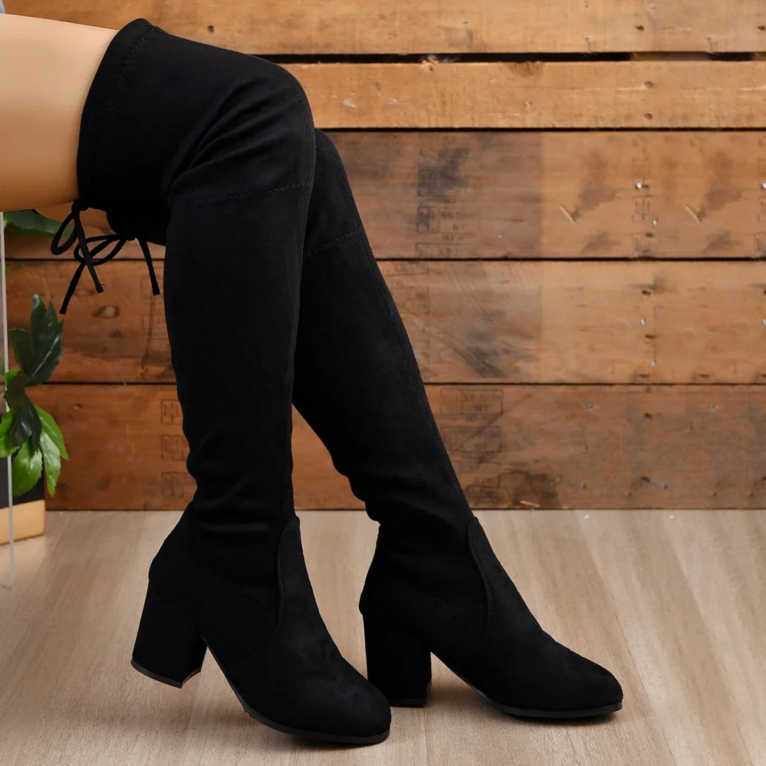 Levoire | Cuissardes pour femmes, lacets, ajustement confortable Noir
