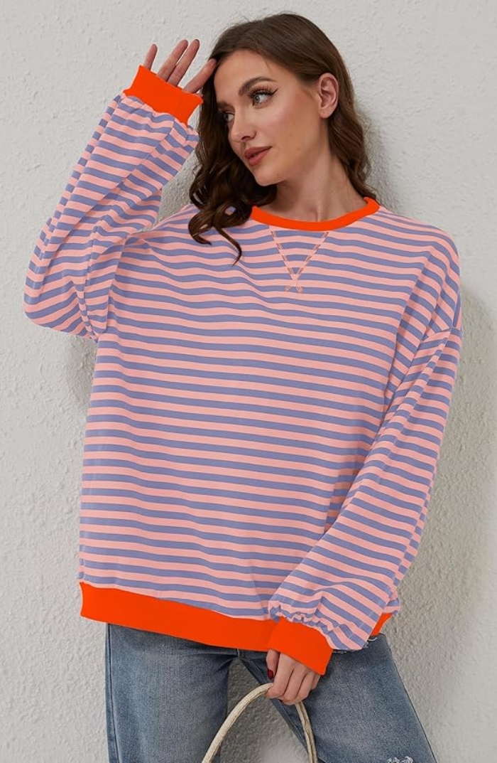 Levoire | Pull Ray En Bergre Orange & Bleu