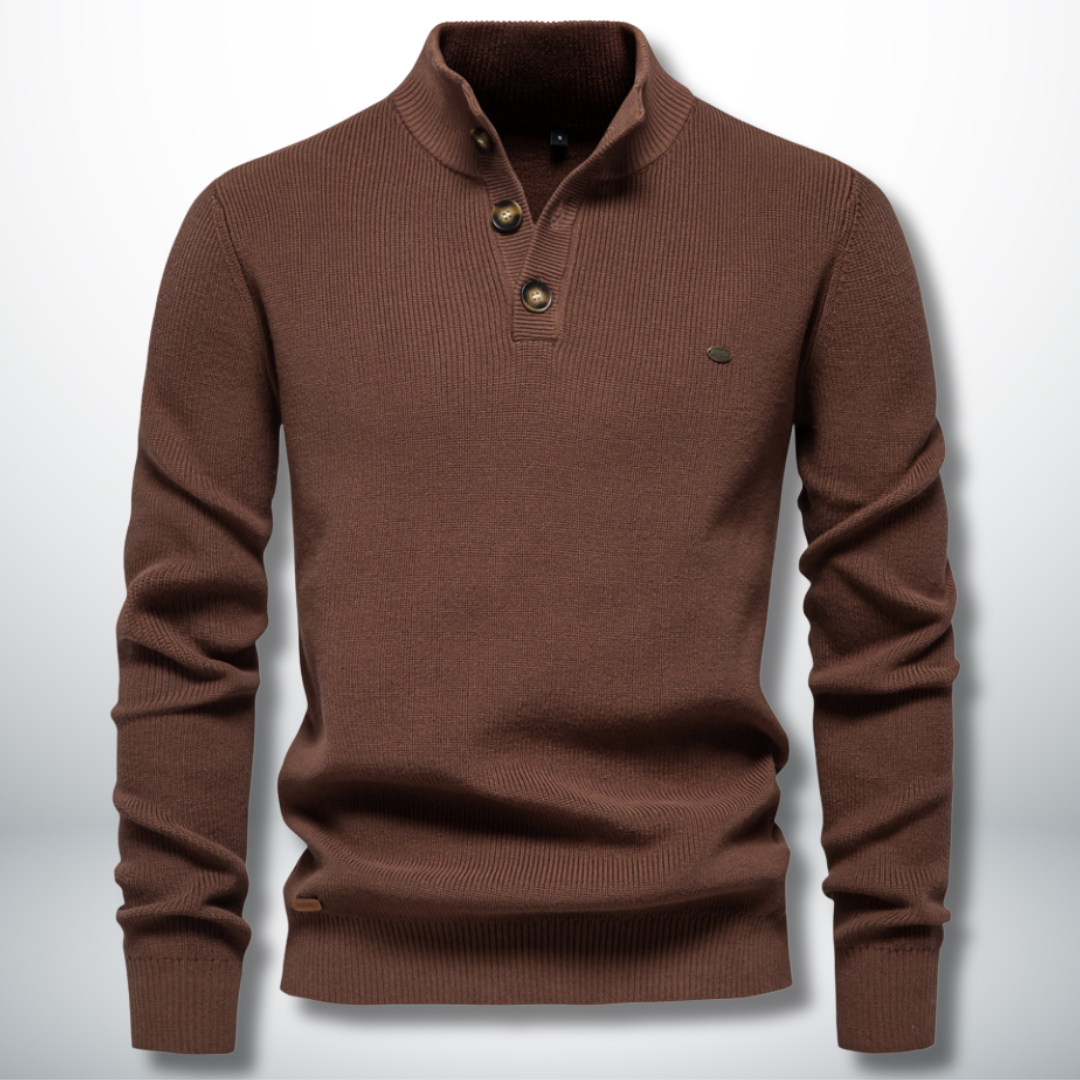Levoire | Pull élégant et confortable avec des boutons Café