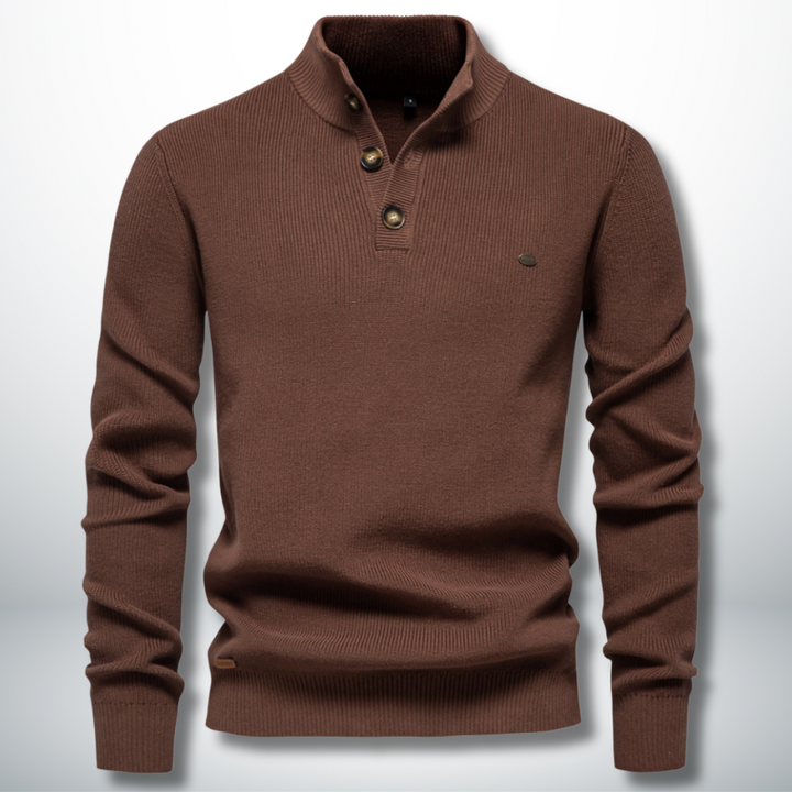 Levoire | Pull élégant et confortable avec des boutons Café