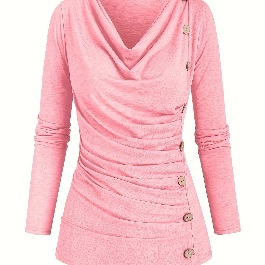 Levoire | Top Tricot Uni Avec Col Et Satin Corail