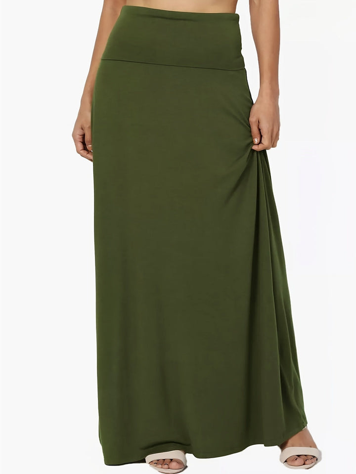 Levoire | Jupe Maxi Multicolore À Taille Haute vert olive