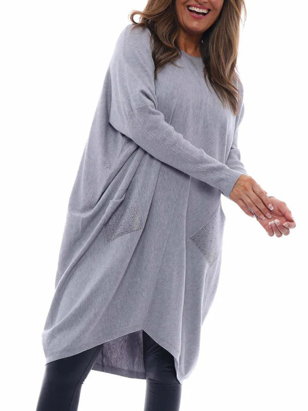 Levoire | Figurfreundliches Waffelkleid Femmes Gris