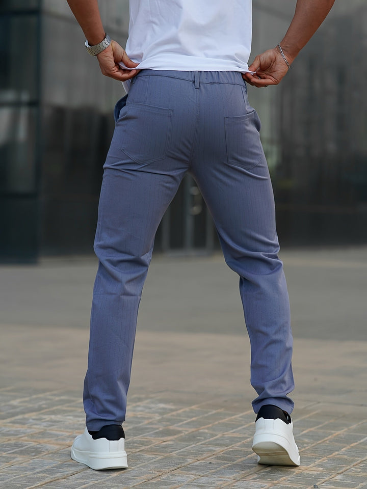 Levoire | Élégant Gris Bleu Décontracté Pantalon Large