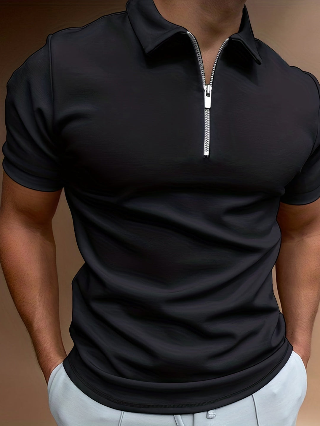 Levoire | Chemise D'Été Décontractée Avec Fermeture Éclair Noir
