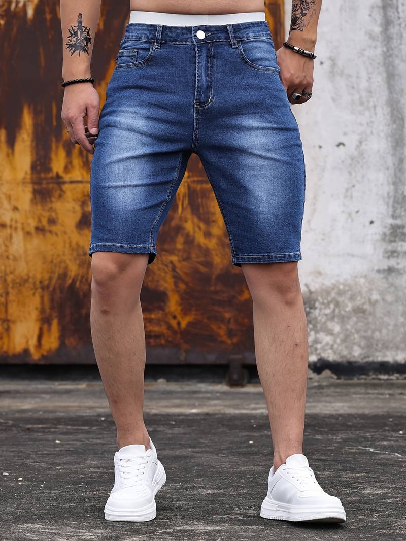 Levoire | Shorts En Jean D'Été À Coupe Slim Bleu foncé