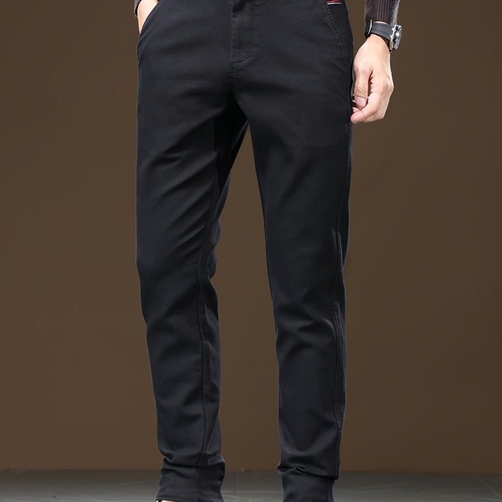 Levoire | Coton Pantalons Chino Pour Hommes, Coupe Régulière, Tissu Élastique