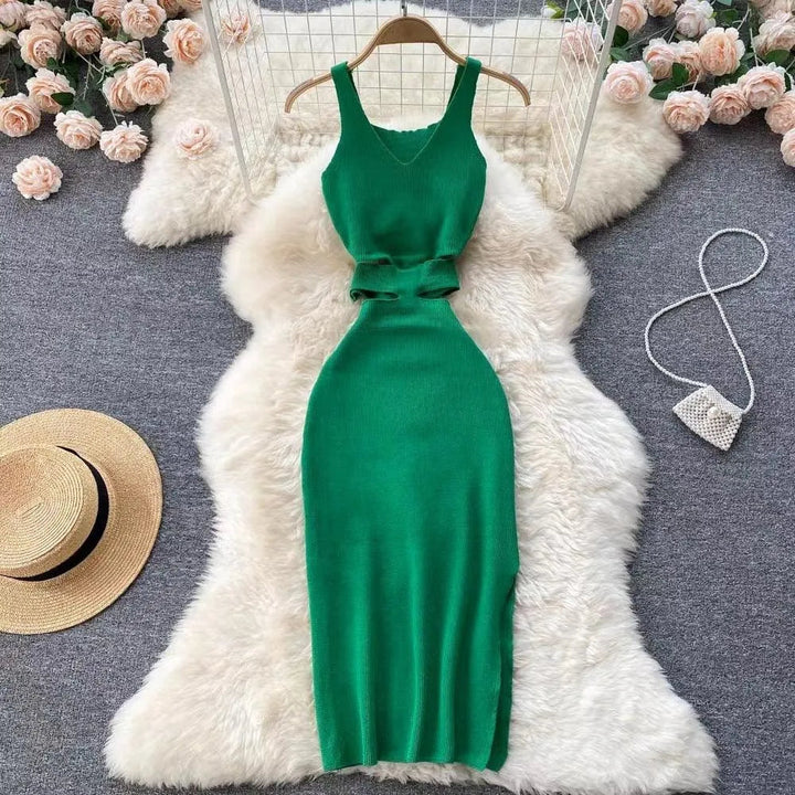 Levoire | Robe tricotée pour femmes Vert Taille libre