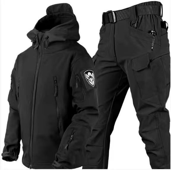Avriane Ensemble Outdoor pour hommes avec veste à capuche et pantalon cargo