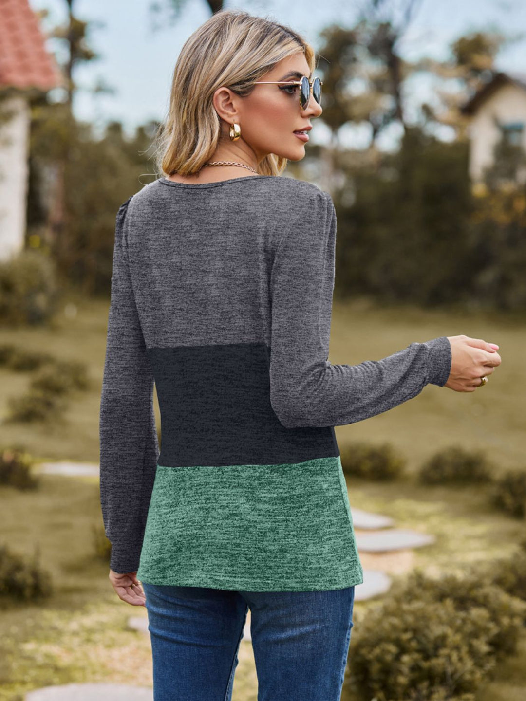 Levoire | Väri Estæ Blok Prochain Carré Découpe T-shirt à Manches Longues