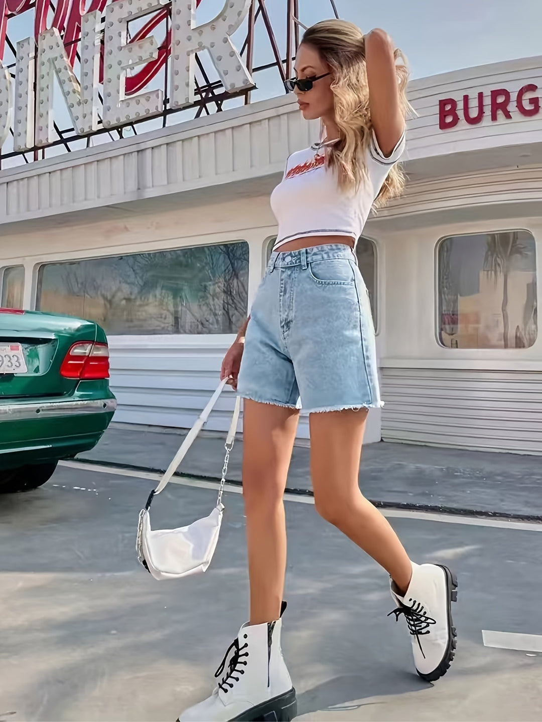 Levoire | Shorts En Denim Esipesty, Avec Des Revers Et Une Coupe Ample