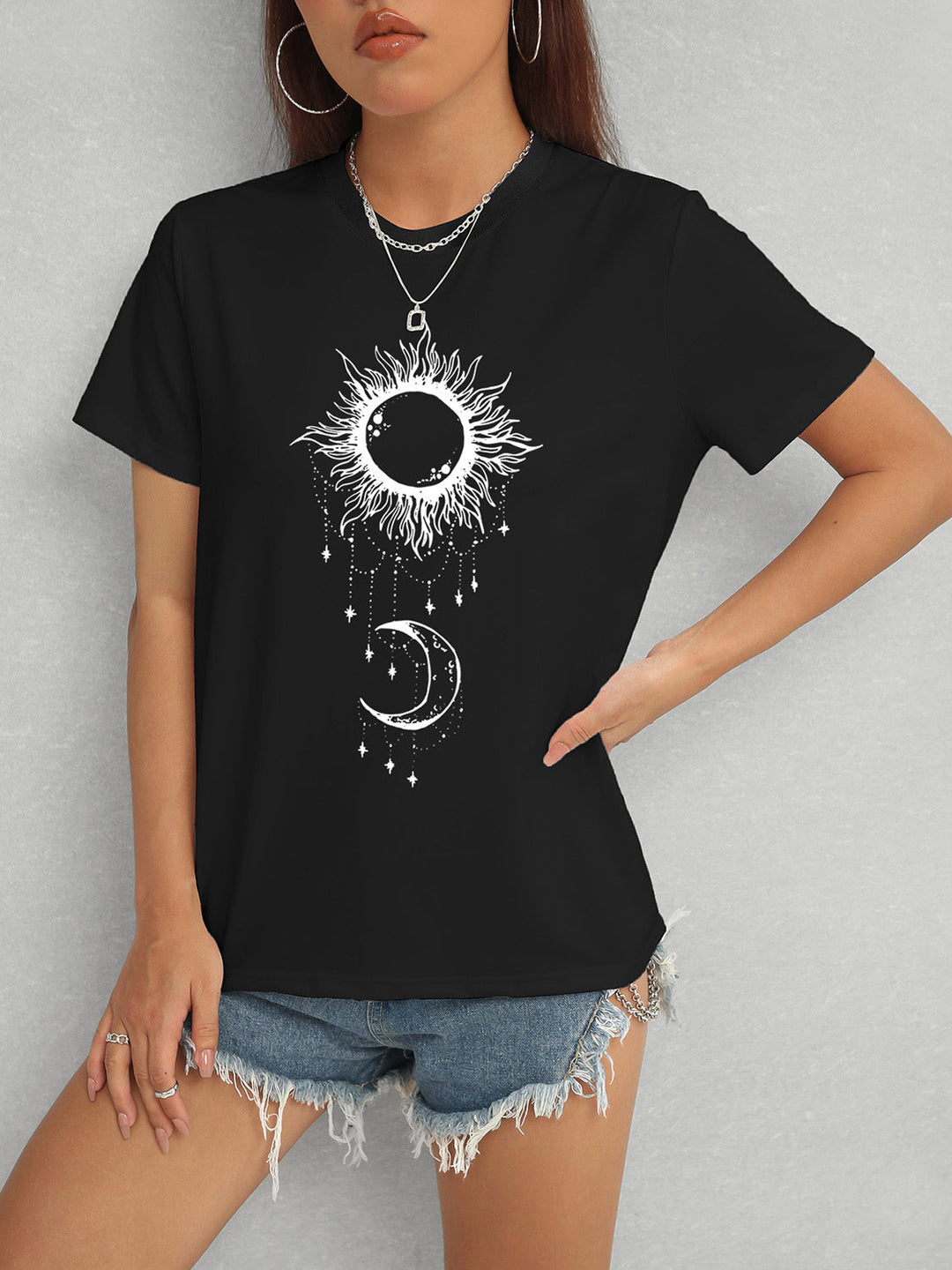 Levoire | Soleil & Lune graphique T-shirt col rond Must