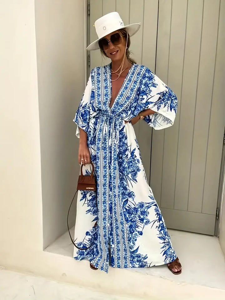 Levoire | Robe Ample Et Fendue Avec Imprimé Floral