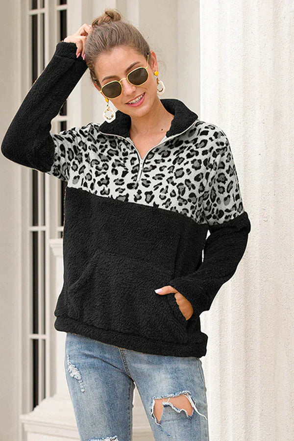 Levoire | Sweat à zip bicolore Noir