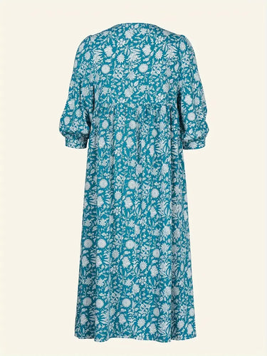 Levoire | Robe Maxi Boho Décontractée Avec Noeuds Décolleté En V Et Manches Courtes