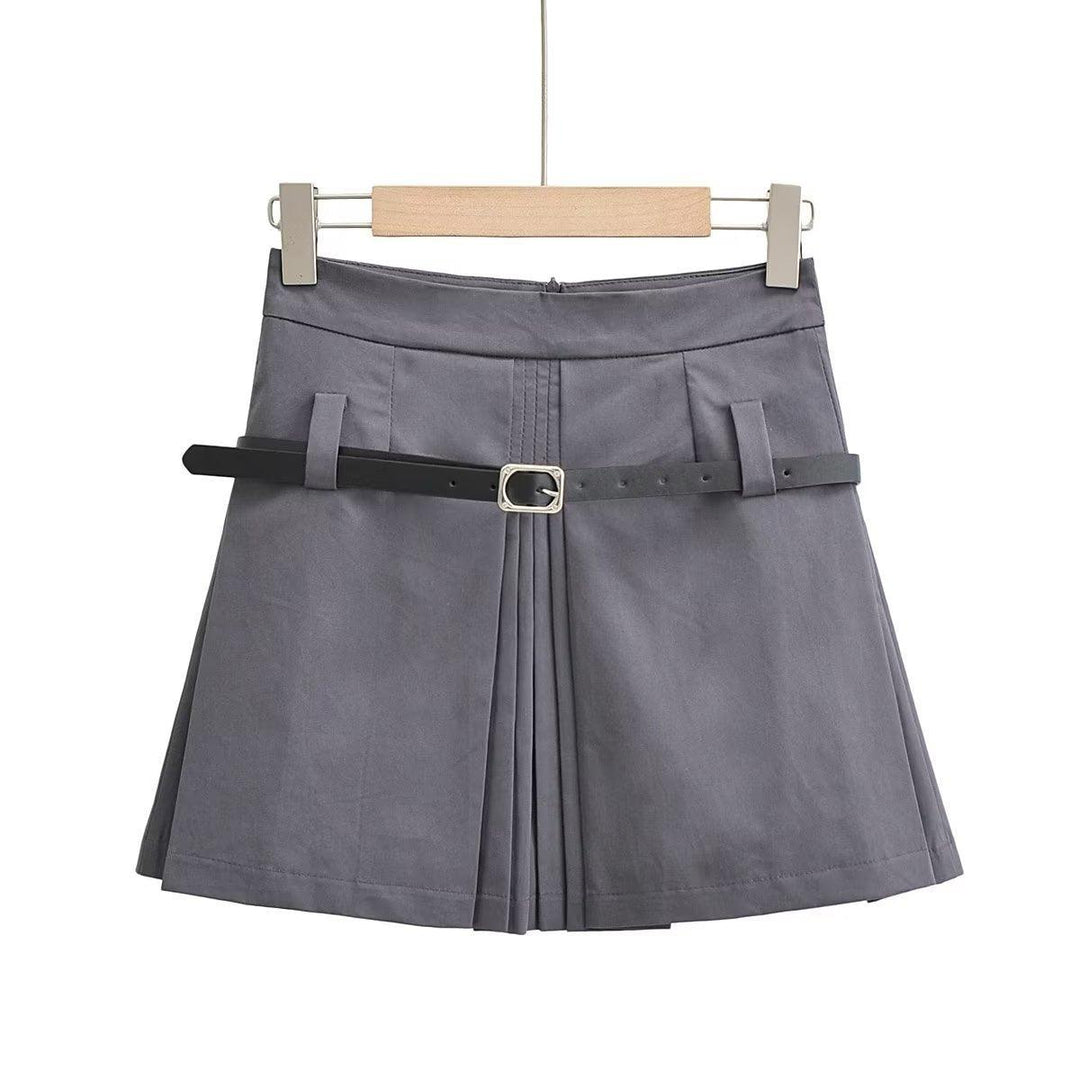 Levoire | Jupe Plissée Taille Haute Gris