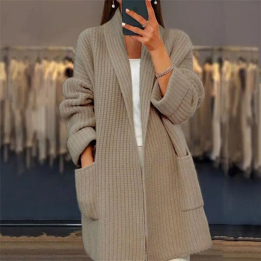 Levoire | Veste en tricot avec poches Chameau
