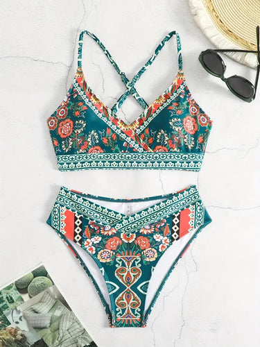 Levoire | Ensemble De Bikini Bohème Avec Des Sangles Croisées