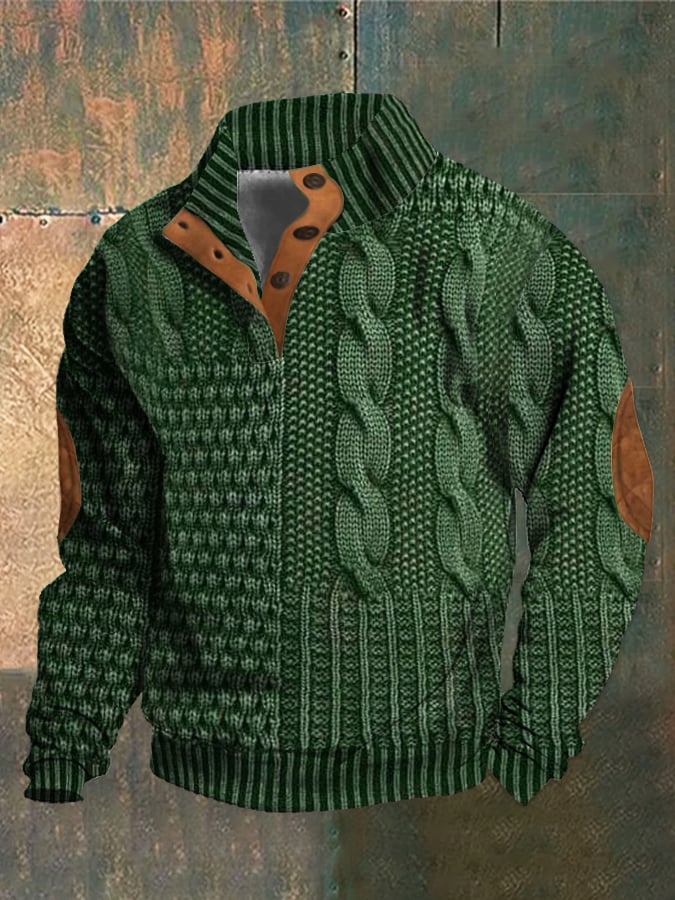 Levoire | Pull Décontracté Avec Boutons Vert
