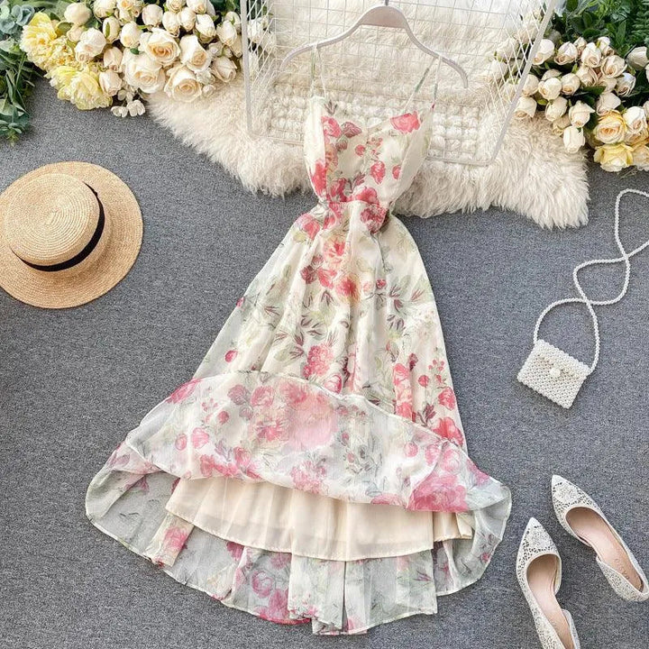 Levoire | Robe imprimée avec jupe longue et ruban Couleur